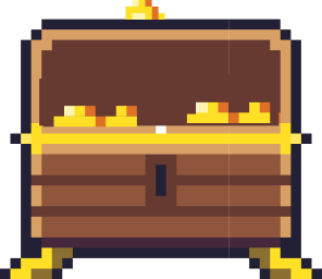 Baú cheio de moedas